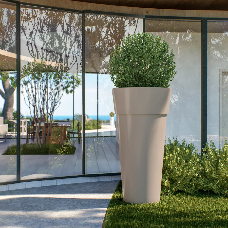 Formplastic Portavaso Rotondo Effetto 3D – Alto 18,9 Cm, Diametro 22,5 Cm, Bianco, Resistente Al Gelo - 2