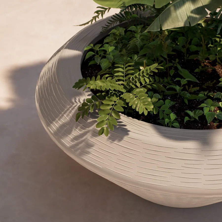 HEGA Vaso Rotondo Avorio Con Piatto, Diametro 21 Cm, Modello M12 RJ10, Ceramica Elegante Per Fiori O Arredamento - 6