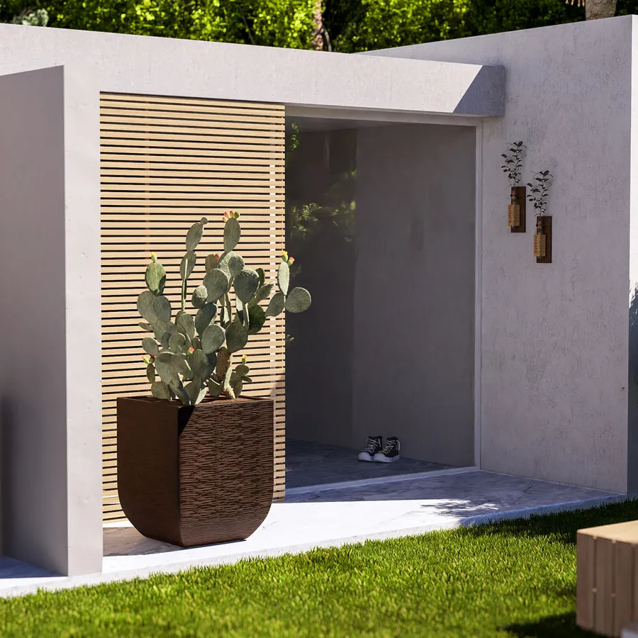 Vaso da giardino 15 h cm in polietilene marrone - Constance