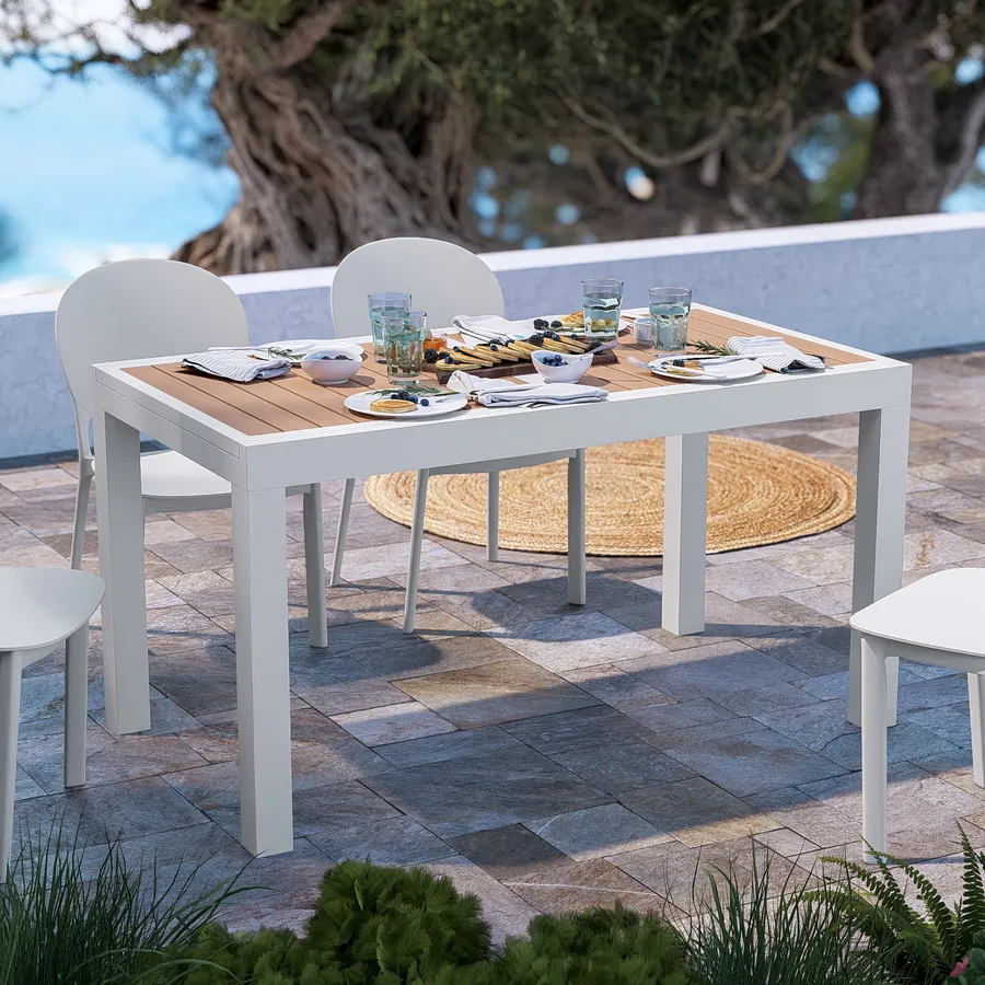 Tavolo da giardino 10 posti in alluminio con piano in vetro - RIMINI 10 – Italia