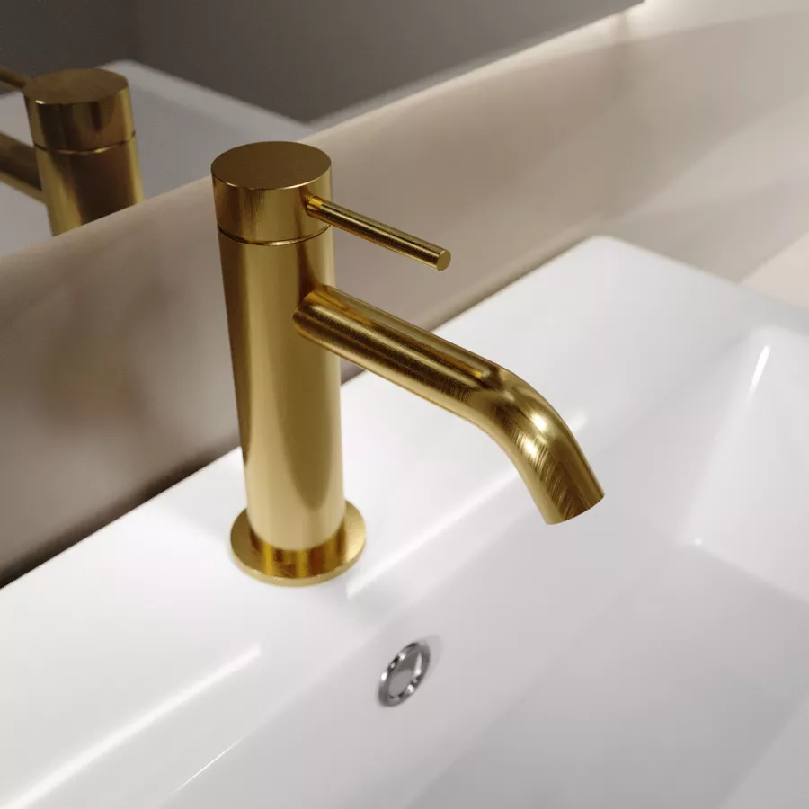 Rubinetto Bidet Monoleva Oro Lucido - Con Rompigetto Girevole - Foto 6