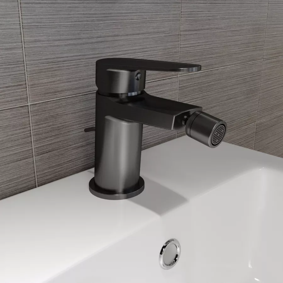 Rubinetto per bagno ultra moderno nero opaco miscelatore orientabile per lavabo a canna alta