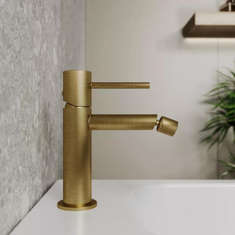 Rubinetto Lavabo Bagno Damomo In Oro Spazzolato – 20,3 Cm, 3 Fori, 2 Maniglie, Con Scarico Pop-up E Tubi