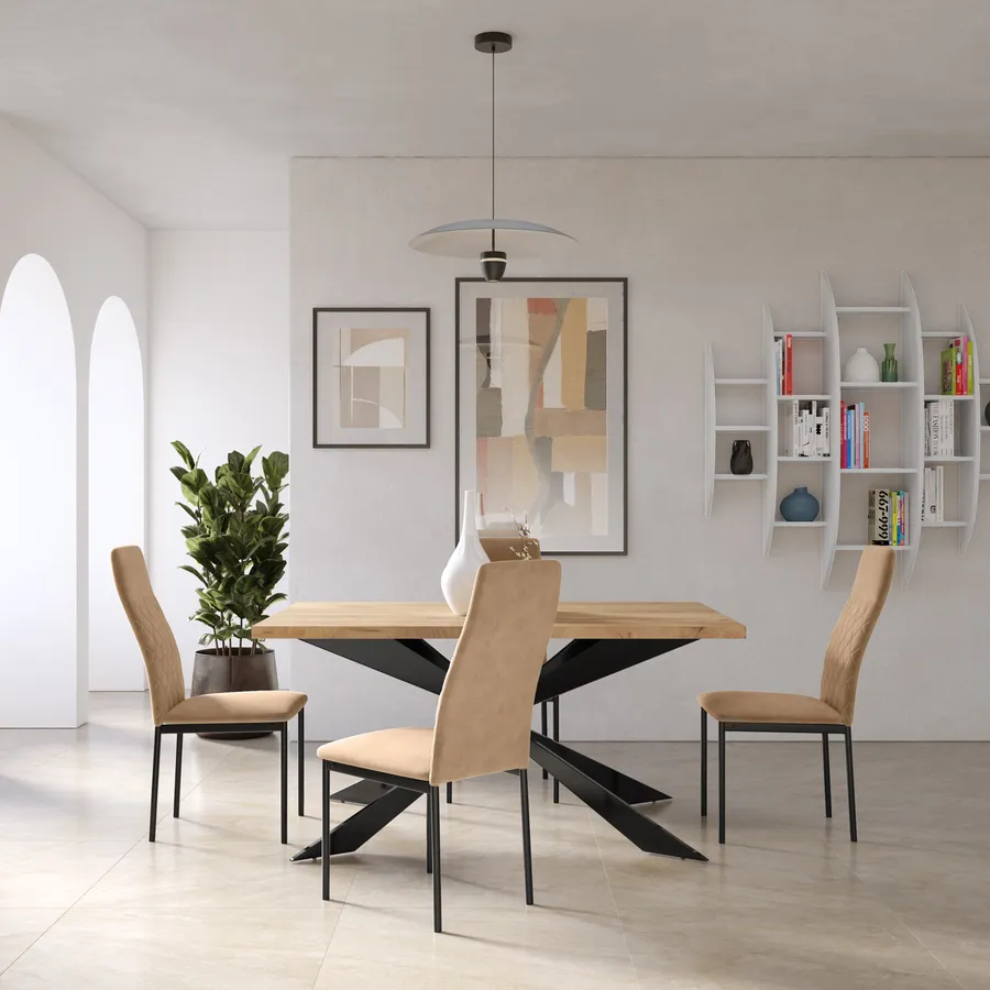 Fodera Elasticizzata Per Sedia In Velluto Beige Con Schienale Alato – Rivestimento Rimovibile E Lavabile, 1 Pezzo