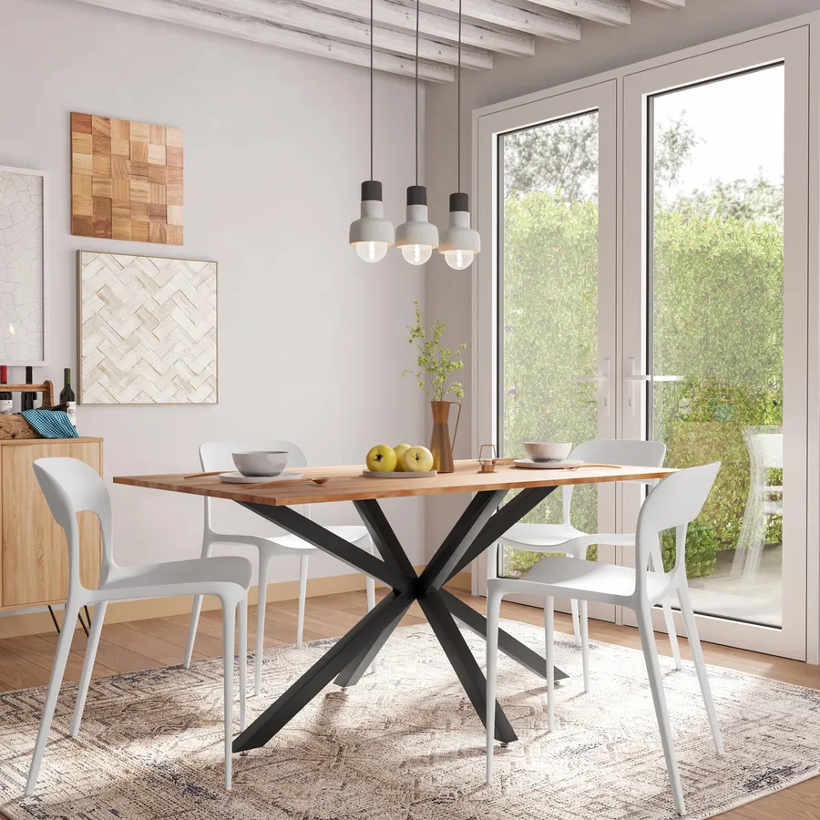IDIMEX Tavolo Da Pranzo Moderno Maxim – Ovale 160x90 Cm, Effetto Rovere E Nero, Design Scandinavo Con Gambe A Colonna – Per 6 Persone