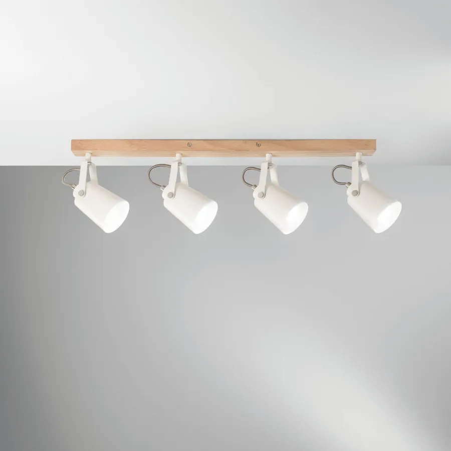 LEDKIA LIGHTING Lampada Da Soffitto Orientabile Oasis - 2 Faretti Bianco Alluminio Per GU10 - Design Moderno