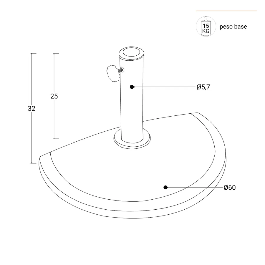 Base per ombrellone da interrare T816 19x19x35cm | Leroy Merlin