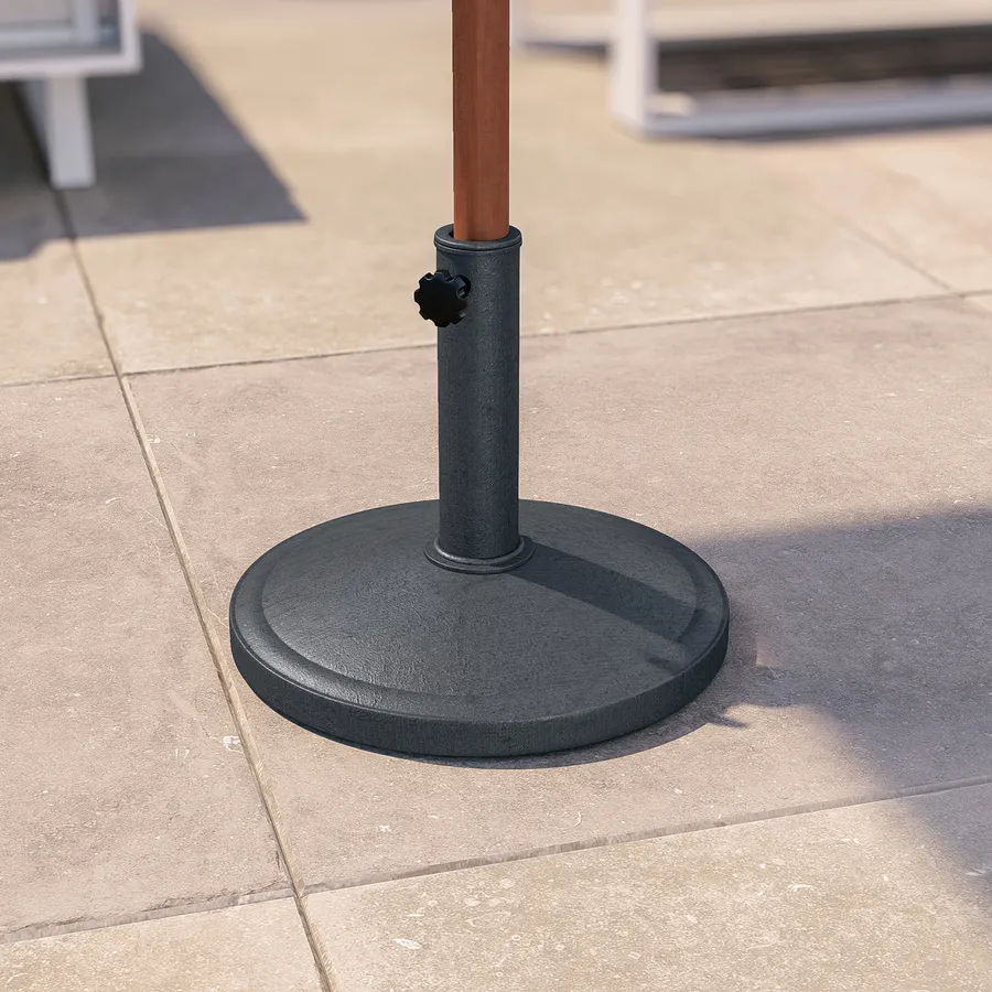 Base Per Ombrellone Rotonda ROIXEEDS Da 22,7 Kg, Riempibile Con Acqua O Sabbia, Nera, Per Esterni - 2