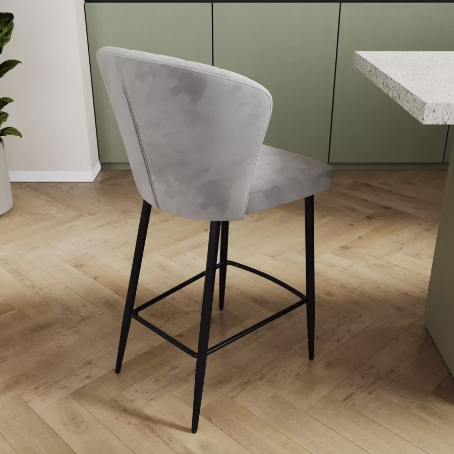 WOLTU 2pcs Sgabelli Da Bar Stile Industriale Alta Sedia Cucina Velluto