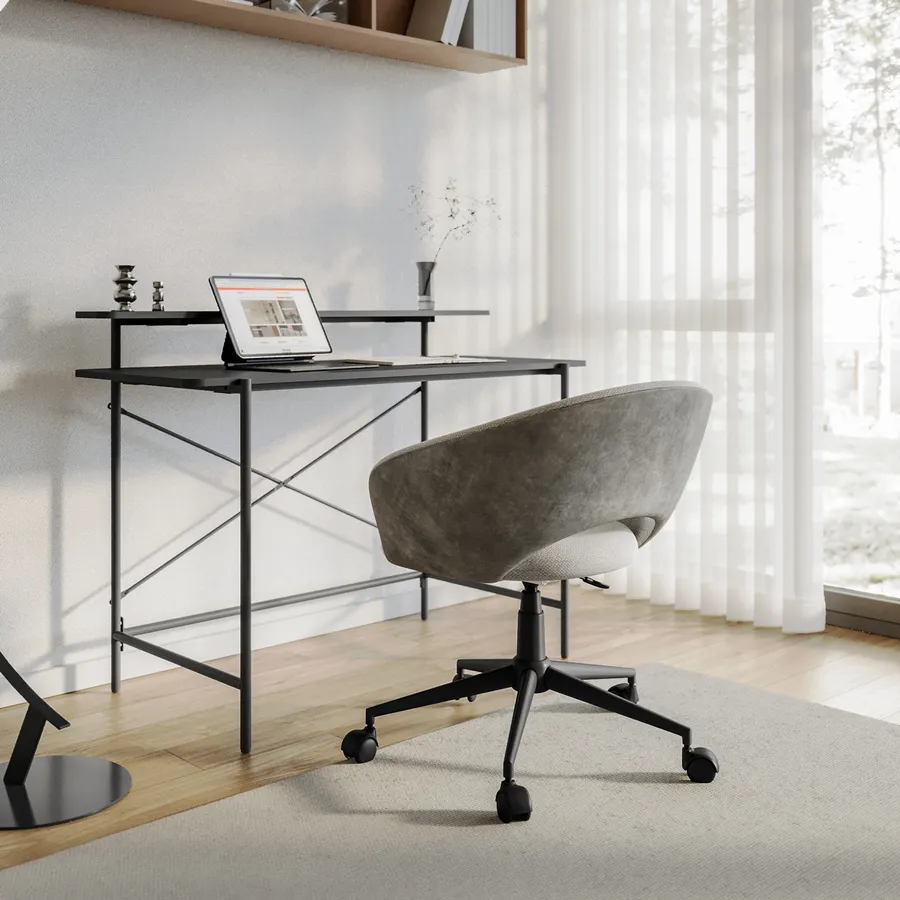 Sedia Girevole Scrivania VINGLI A 3 Strati: Schienale Alto Regolabile, Senza Braccioli, Criss Cross, Con Ruote