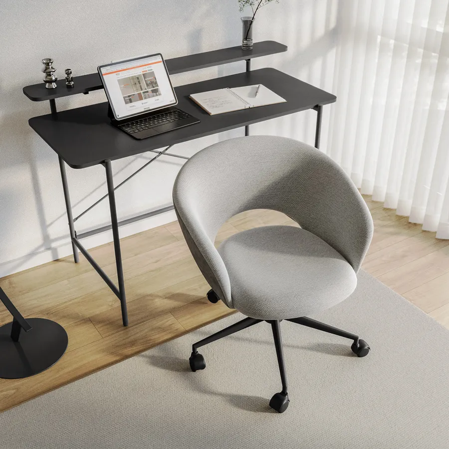Sedia Girevole Scrivania VINGLI A 3 Strati: Schienale Alto Regolabile, Senza Braccioli, Criss Cross, Con Ruote