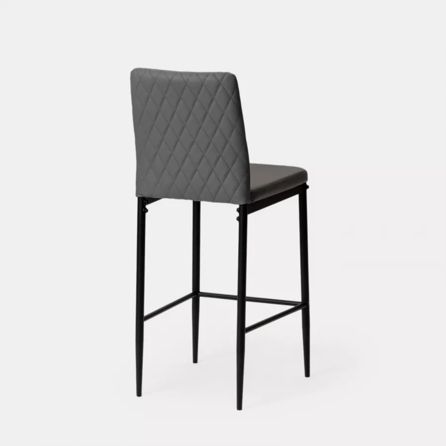 NicBex Sgabelli Da Bar Stile Retrò Crazy-Horse, Pelle PU, Gambe In Metallo, Set Da 2 – Grigio, Per Cucina E Isola