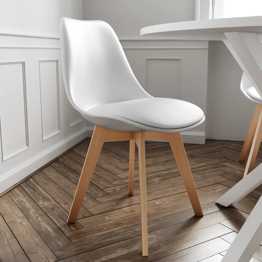 Set Sedie Polipropilene Sedie Bianche Moderne Cucina Sedie - Main Image