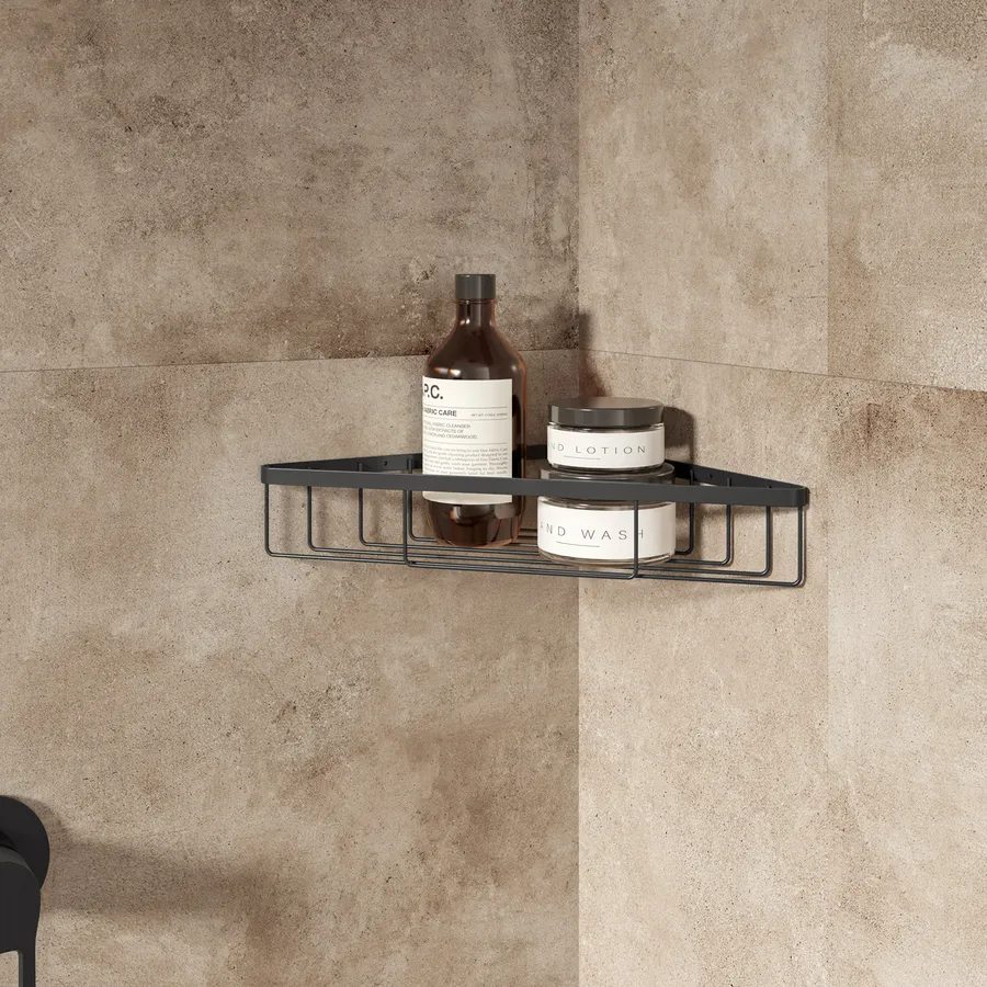 Scaffale Doccia Angolare Sagittarius 280S1-B - Acciaio Inox SUS304 Nero Opaco 28cm - Foto 5