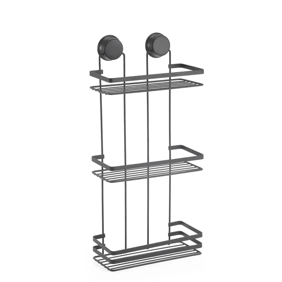 MSV Mensola Angolare Doccia 3 Livelli – Alluminio Satinato Argento 36x26,5x59 Cm
