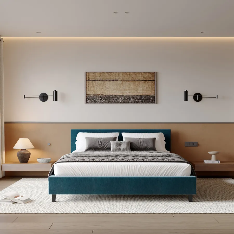 ELEGANTE Biancheria Da Letto In Cotone Raso Makò Secret Garden Blu - Singolo 140x200 Cm, Made In Germany