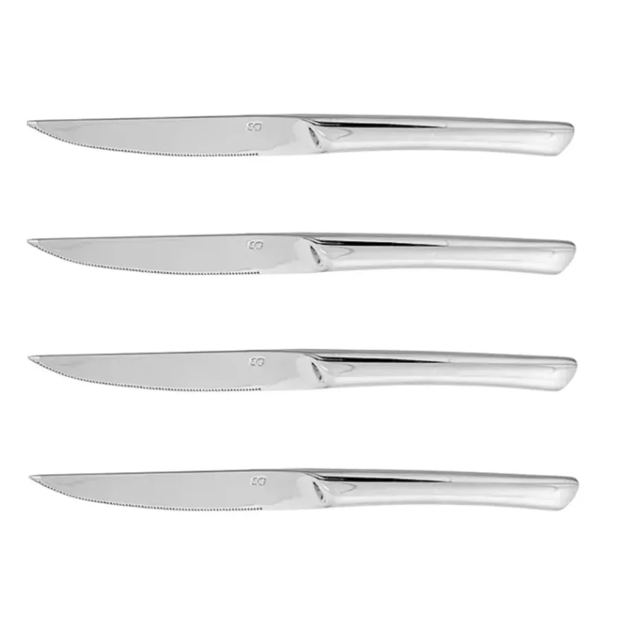 FUJUNI Set 4 Coltelli da Bistecca Damasco Lama Liscia 12,5CM Con