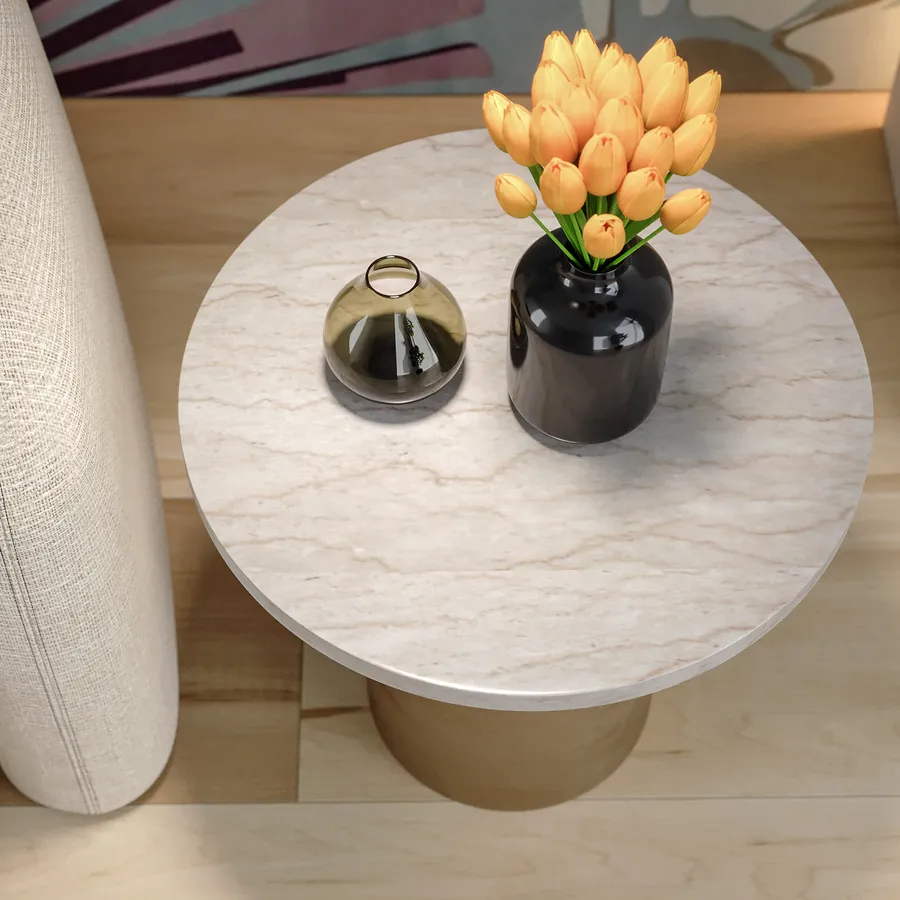 Vassoio Rotondo In Marmo Naturale Namib Fantasy | 30 Cm | Per Cucina, Tavolino, Bagno, Gioielli | Decorativo Con Piedini Antiscivolo