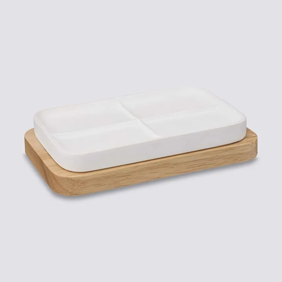 Porta Sapone Bamboo Porte-Savon EDARTO® En Bois De Bambou Naturel Avec égouttoir Et Couvercle En Fibre De Bambou Brosse à Dents En Bambou Sac En Sisal 100% Naturel Pour Gommage Corporel Porta - 5