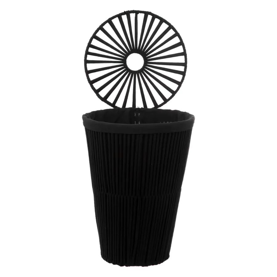 Cesto Portabiancheria Pieghevole Nero 35.5x61 Cm - In Rete, Con Manici, Per Casa E Bambini - Foto 7