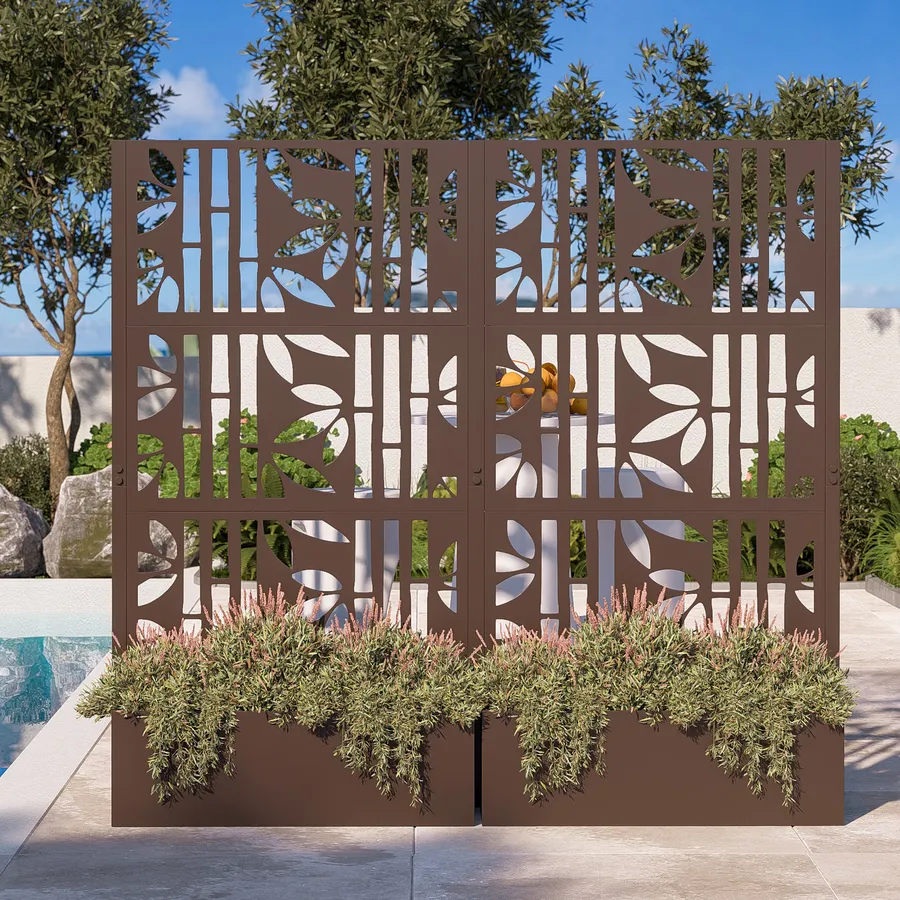 Decorazioni Giardino Metalliche - 5 Fiori In Metallo, Picchetti Per Aiuole