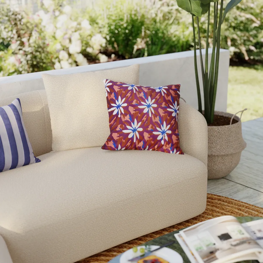 Tosleo Set di 2 federe per cuscino con ricamo floreale, 40,6 x 40,6 cm, motivo primaverile ed estivo, motivo floreale, decorazione per giardino, divano, soggiorno, letto, auto, regalo per la casa