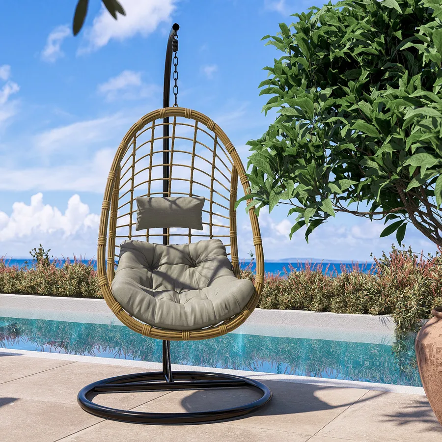 Sedia Sospesa Poltrona Sospesa Polyrattan Amaca Con Supporto