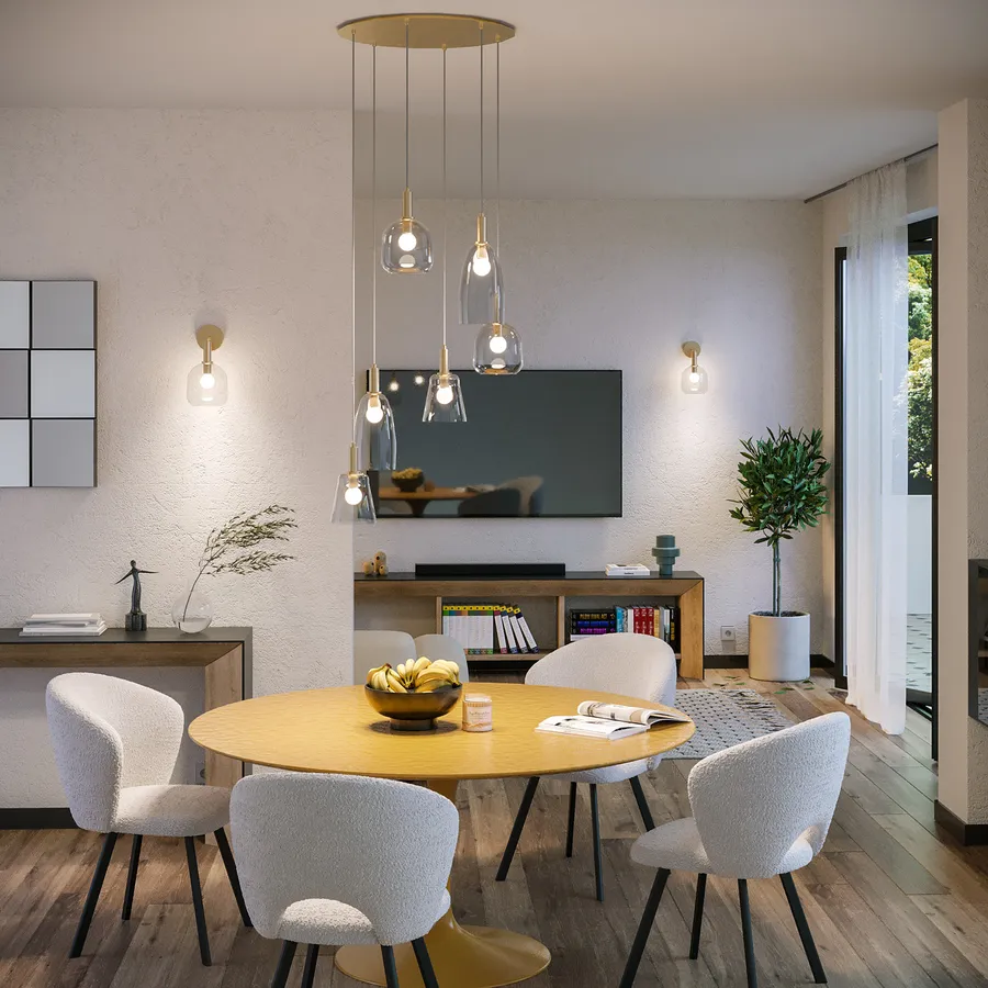E-ENERGY Roberta Lampada Plafoniera Soffitto in Vetro Quadrata Attacco