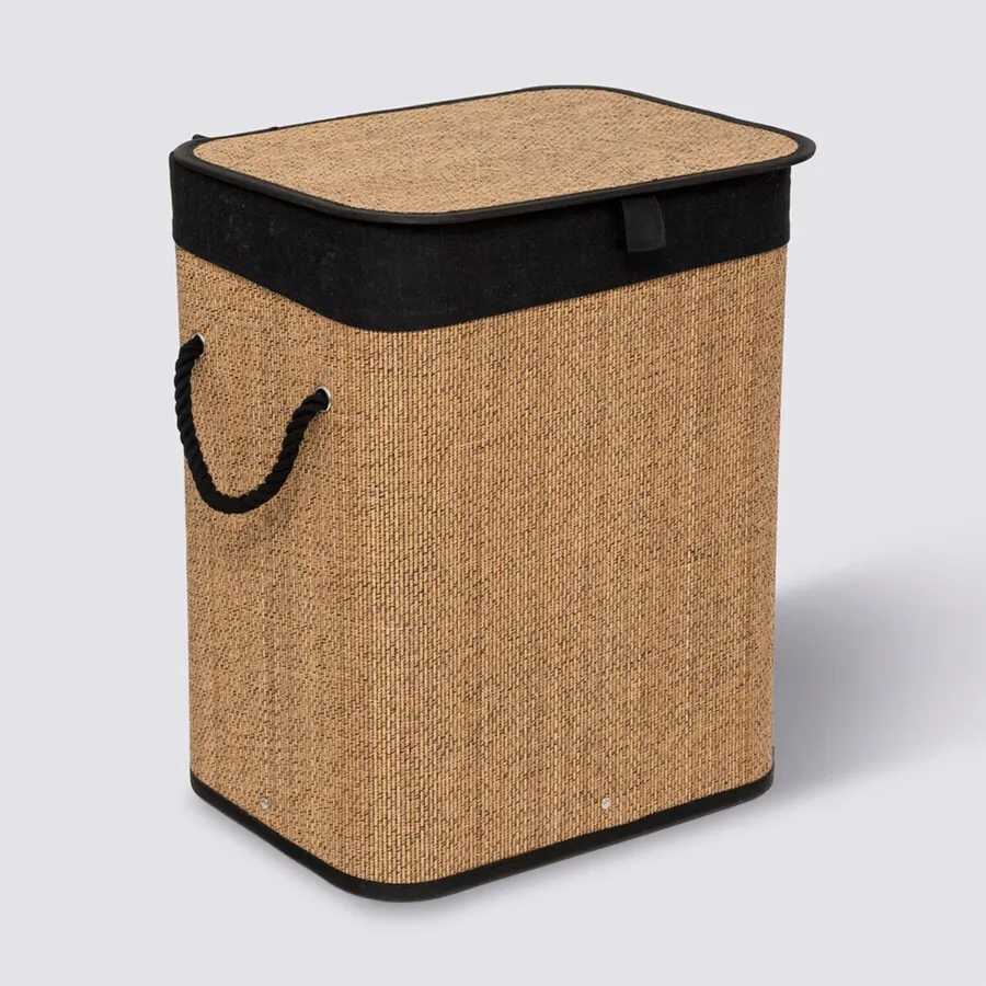 Relaxdays Cesto Portabiancheria In Feltro, Manici In Similpelle Contenitore Cameretta Bagno Hxd 45 X 30 Cm Antracite 84654632