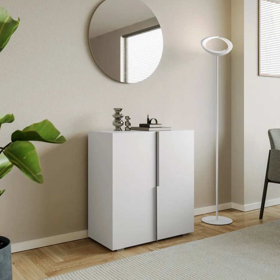 MOBILE BAGNO ALTO CON CASSETTO 2 RIPIANI APERTI REGOLABILI 37X30X184 CM Bicolor 76988546