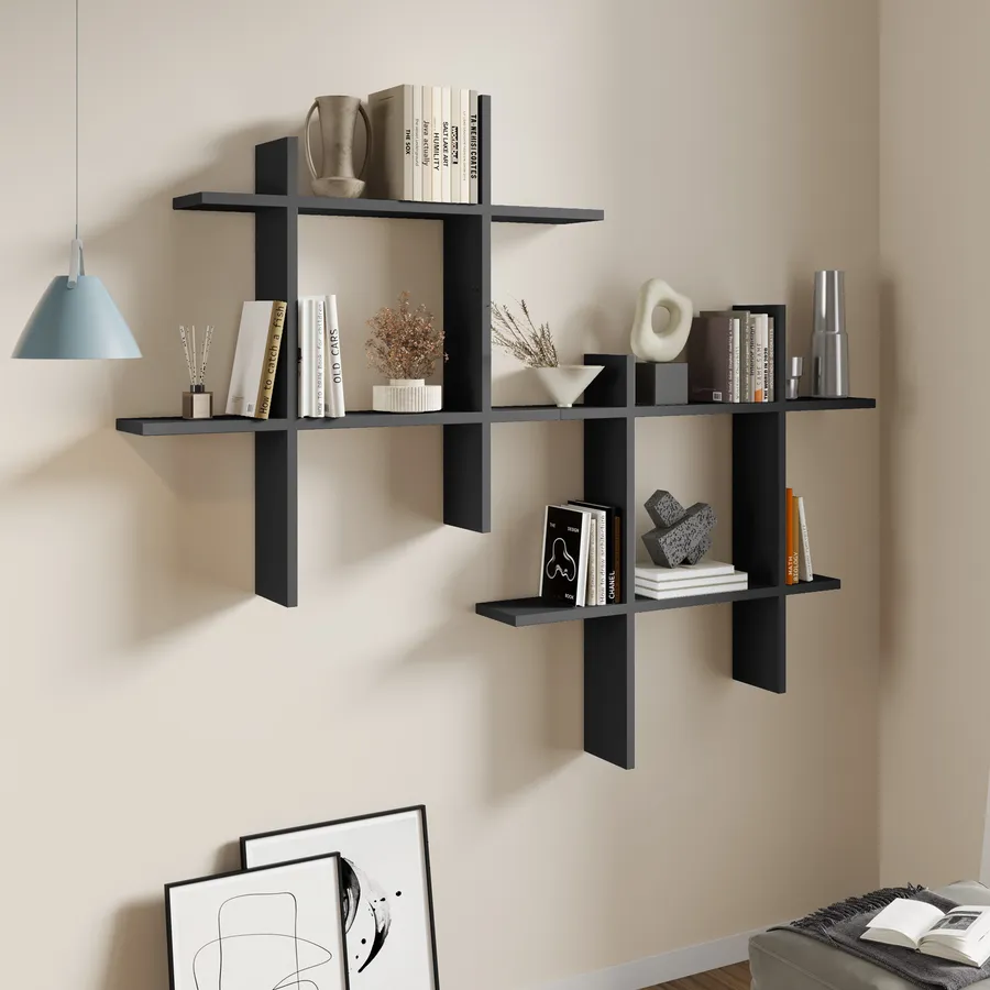 Libreria Mondrian componibile in metallo colorato