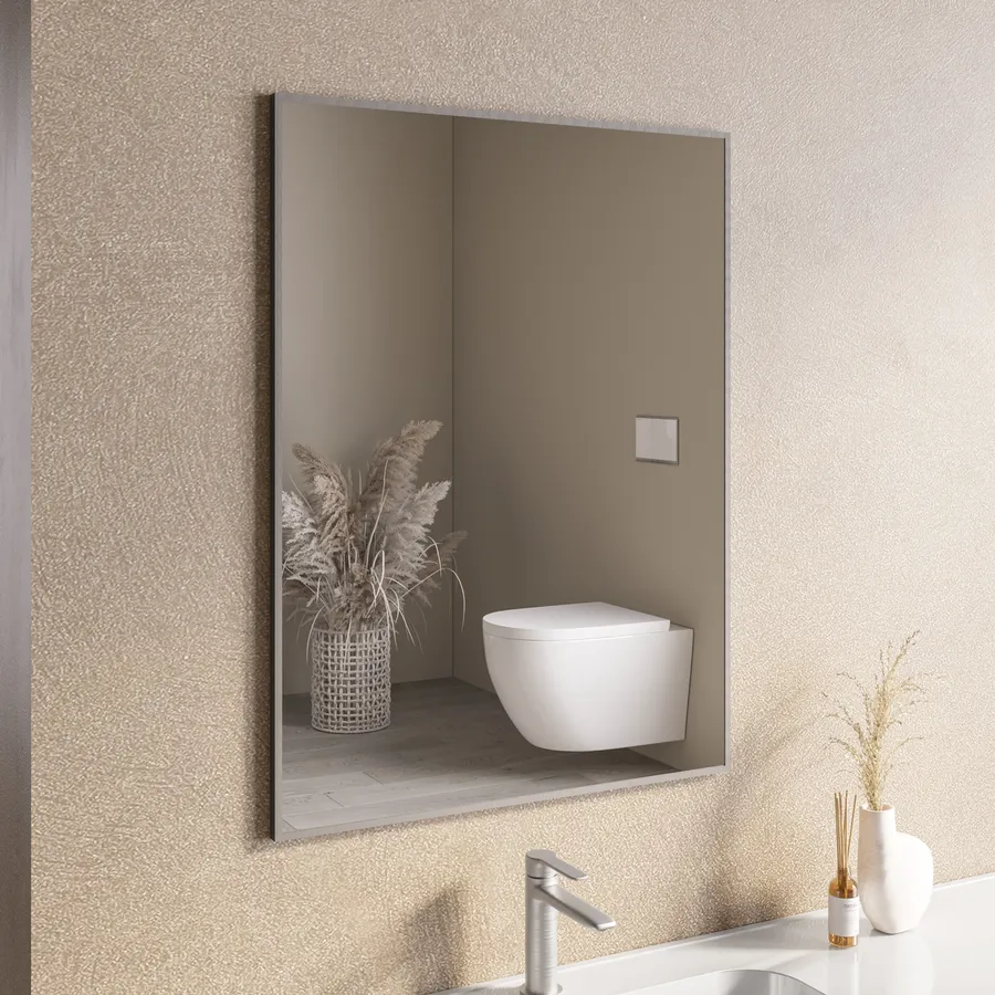 Keenware KBM-360 Midas Specchio Bagno LED Rotondo 60 Cm - Cornice Ottone Spazzolato Con Antiappannante