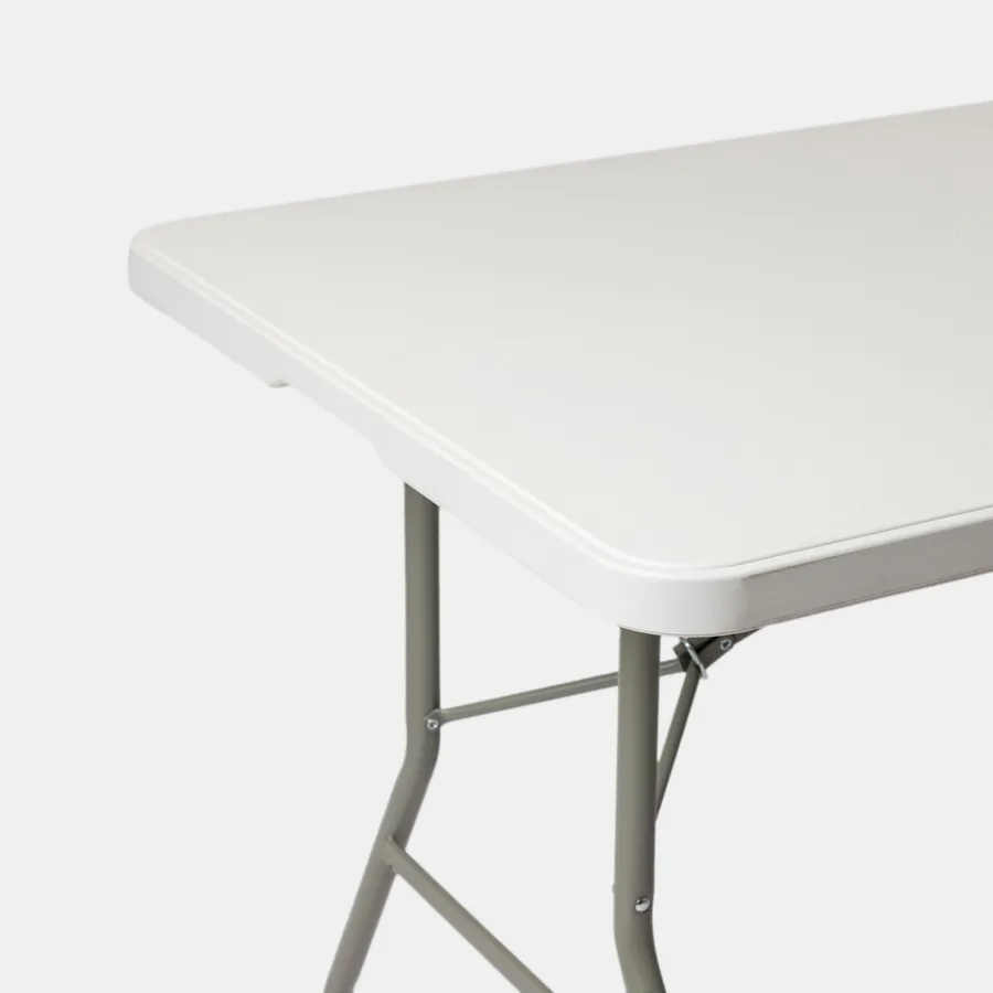 Tavolo Pieghevole Da Esterno 150cm (2 Pezzi) - In Resina/Acciaio, Per Giardino, Catering E Campeggio - Foto 8