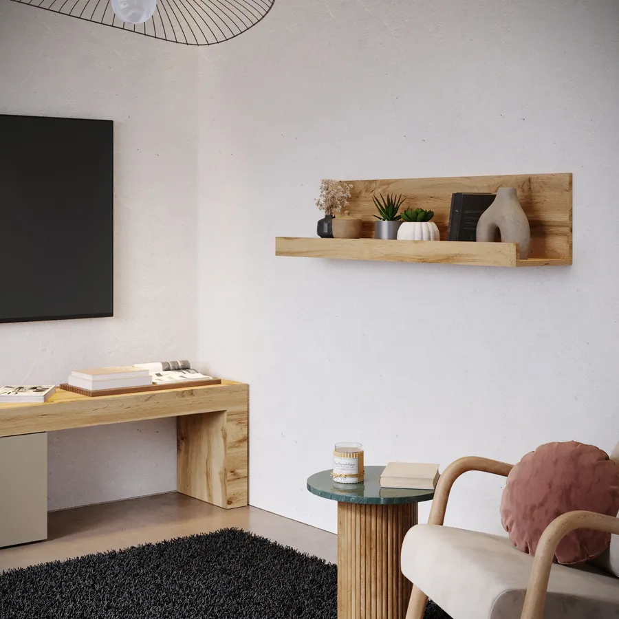 Modulo Parete Saetabis Siviglia Distrimobel - 200cm Rovere Spazzolato Bianco