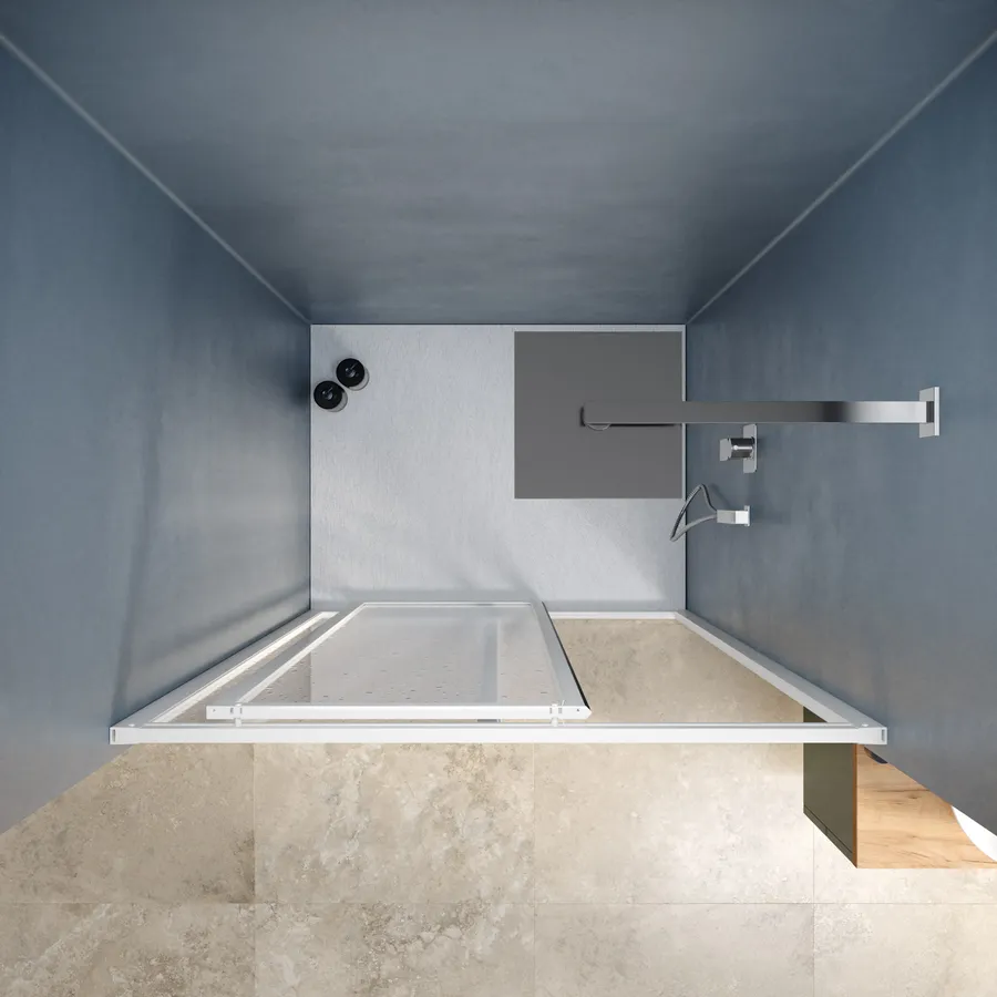 Box Doccia Per Nicchia "Flex" Con Fascia Larga Apertura Laterale A Soffietto Riducibile Made In Italy 110 X H 185 Cm 88700050 - 3
