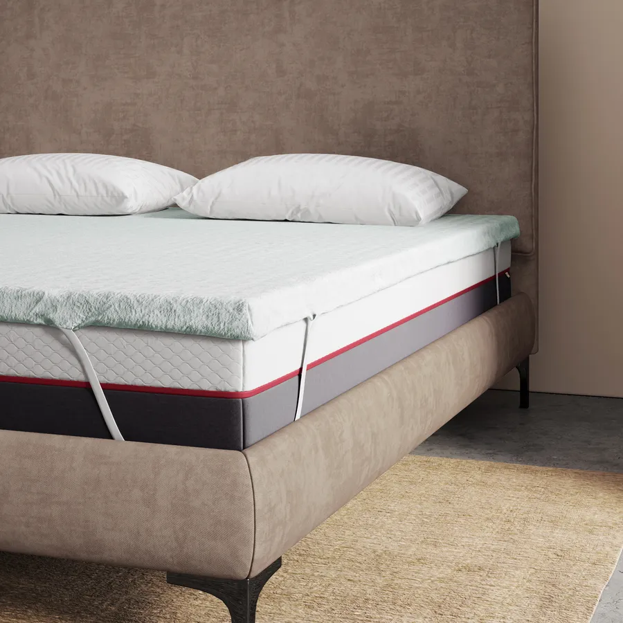 Topper Materasso Memory Foam 7,6 Cm King Size - Gel Rinfrescante - Antidolorifico Schiena - Bianco Con Fodera Lavabile