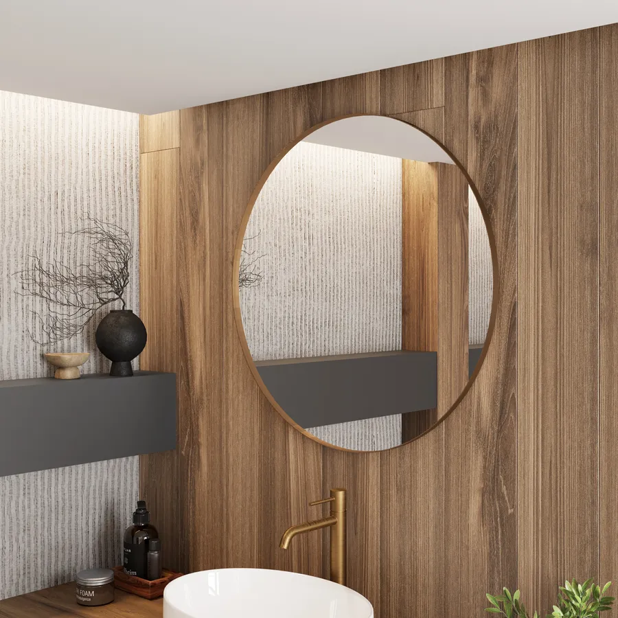Cornice Misano In MDF 55x75 Cm Con Vetro Acrilico Antiriflesso – Alluminio Spazzolato, Larghezza 5 Cm