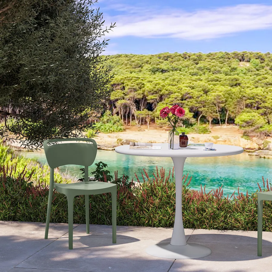 Robusto poggiapiedi o Tavolina da salotto da giardino in metallo