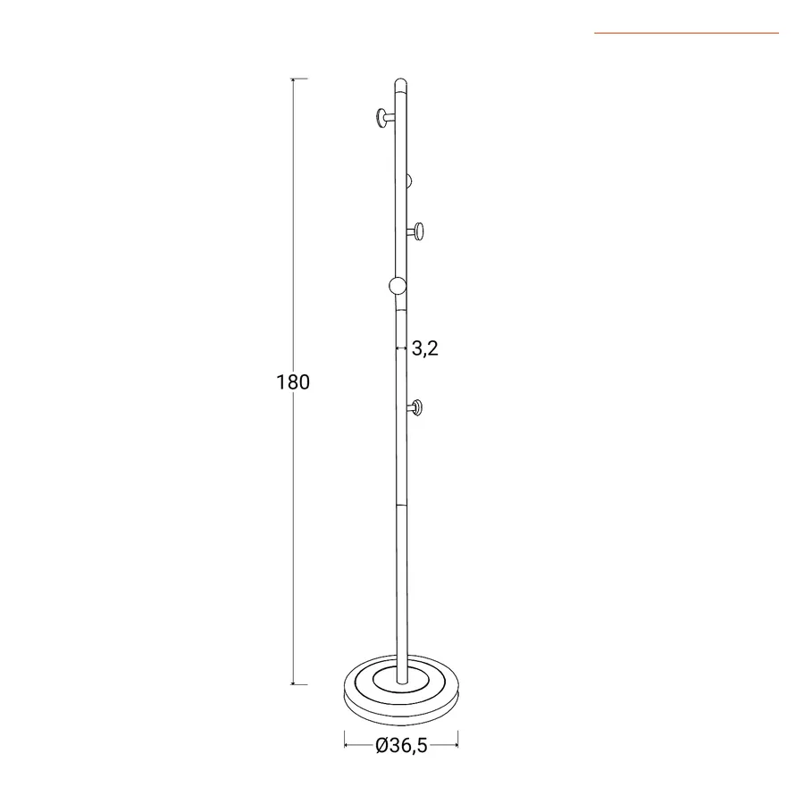 Appendiabiti Da Terra In Metallo Con Base In Marmo Naturale – 8 Ganci Neri – Per Cappotti E Borse – Design Moderno