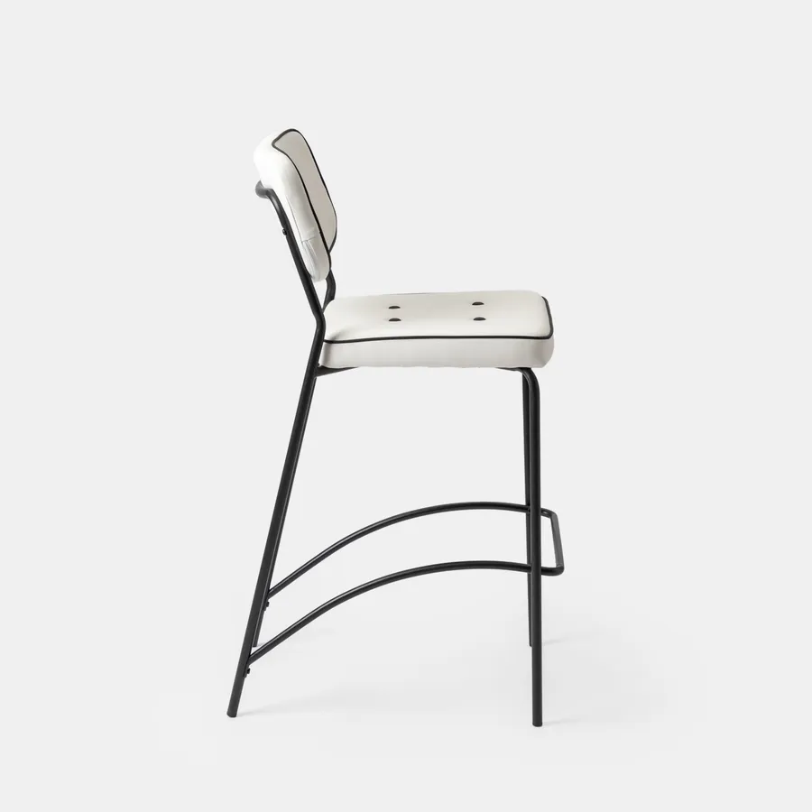 ALPHA HOME Set Di 2 Sgabelli Da Bar Moderni In Finta Pelle Con Bottoni Sul Retro E Rivetti Sedie Da Cucina Imbottite Con Robuste Gambe In Metallo 66 Cm Colore Nero