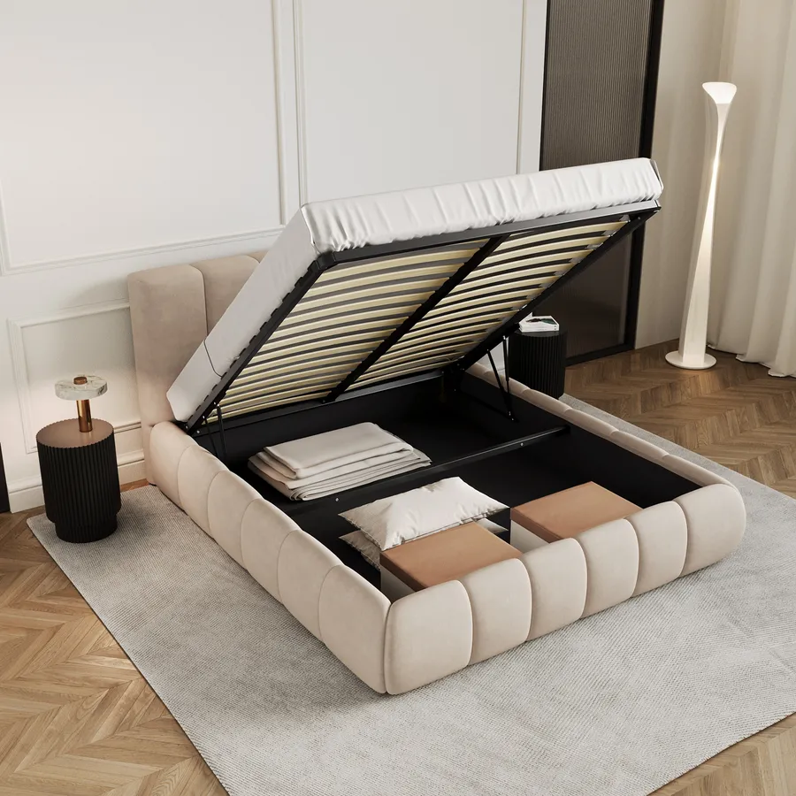 HOMCOM Struttura Letto Matrimoniale in Legno e Acciaio con Doghe in Stile Industriale, 160x200cm | Italy