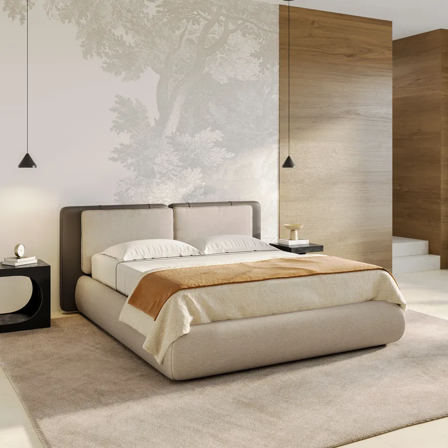 Modello di letto matrimoniale in legno in miniatura all'ingrosso