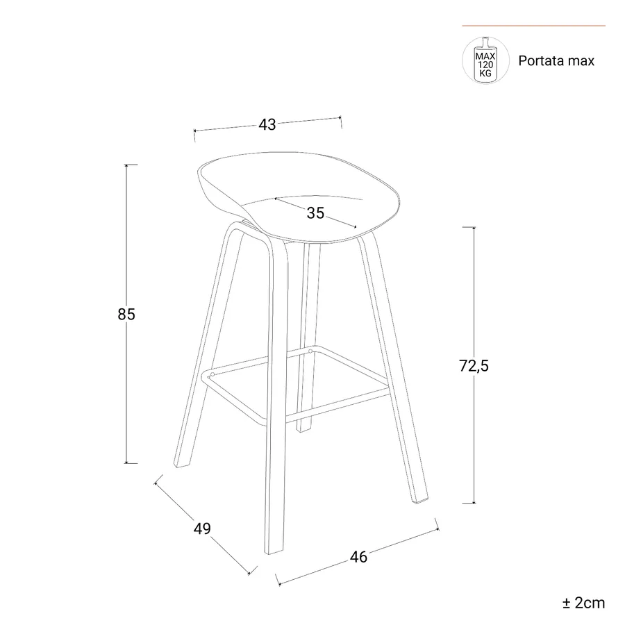 Set di 2 sgabelli da bar di design e comodi in tessuto blu con braccioli e