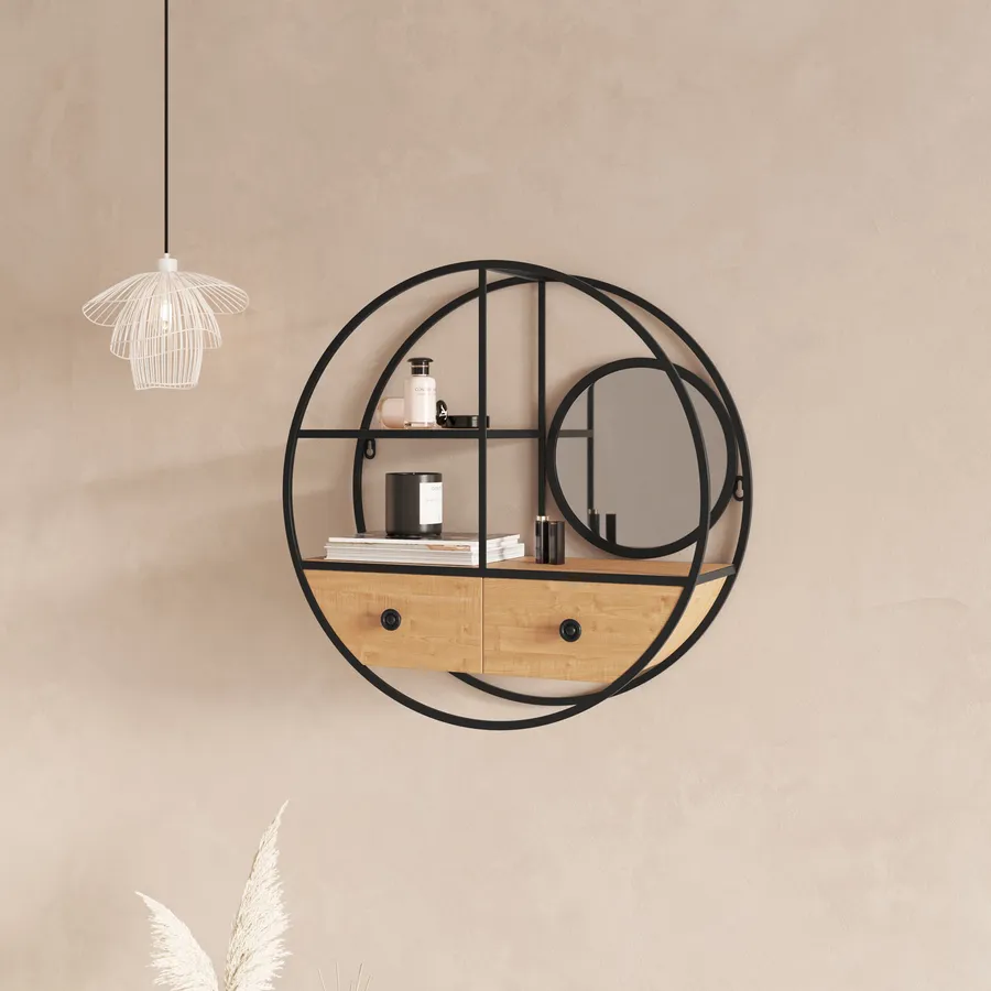PPAMAPIC Tavolino Rotondo Da 50 Cm – Design Moderno E Resistente Per Soggiorno O Camera (Nero) - 3