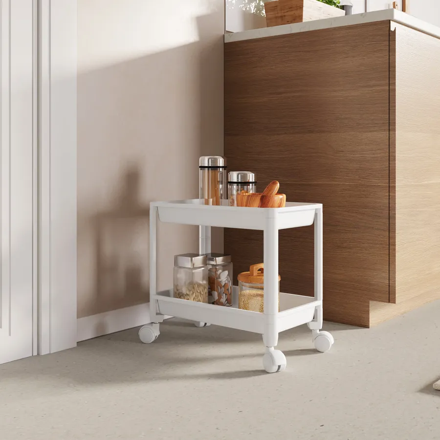 Carrello Portaoggetti A 3 Livelli Con Ruote 14,4 X 42 X 60,6 Cm Bianco Banks | Maisons Du Monde - 9