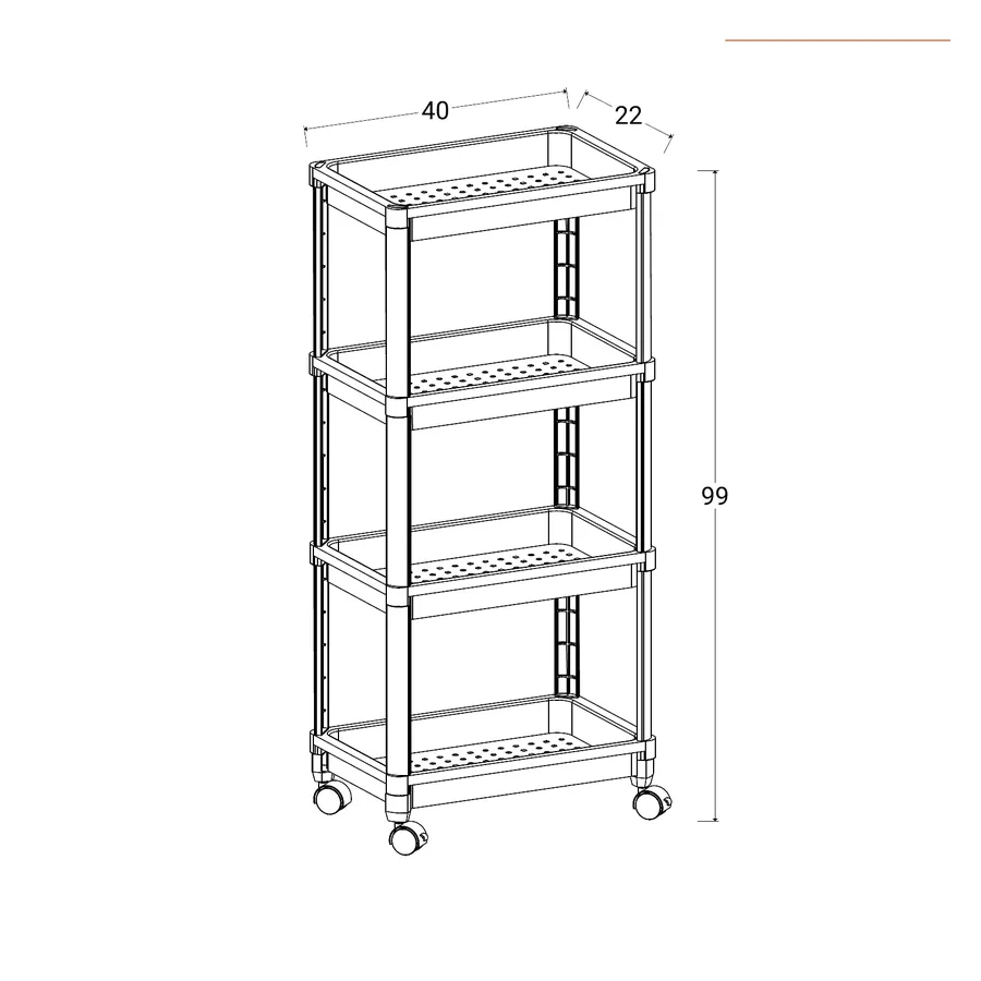 CARRELLO DA CUCINA Con 3 Ripiani Carrello Da Bagno Carrello - 10