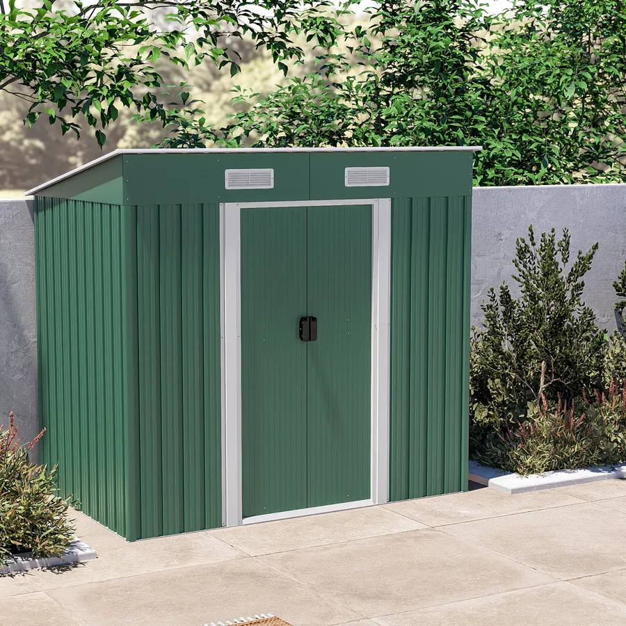 Casetta ricovero attrezzi da giardino 195x121x180h cm in acciaio