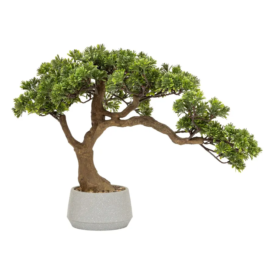 ROMILDA Ficus Bonsai Artificiale 45 Cm In Ciotola - Pianta Finta Verde Per Ufficio E Casa - 6