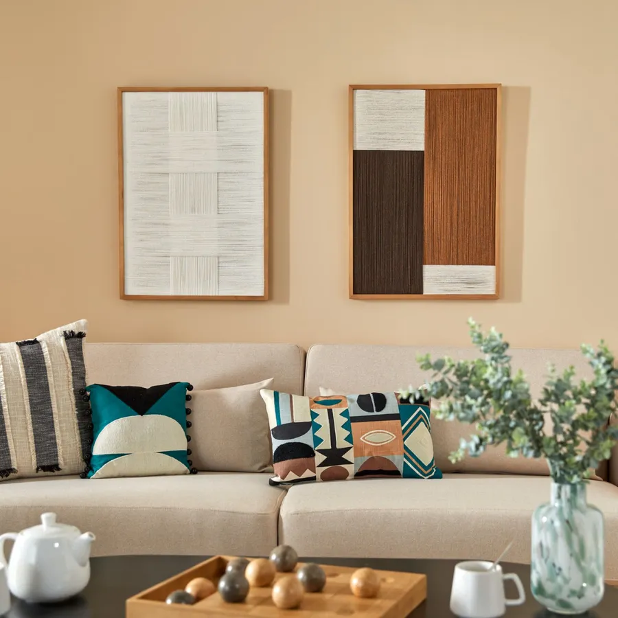 Decorazione da parete 50x70h cm in tessuto multicolore con cornice