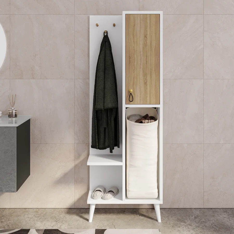 International Concepts Armadietto Da Ingresso In Legno Massello – 86 Cm – 2 Ripiani Regolabili – Finto Grezzo